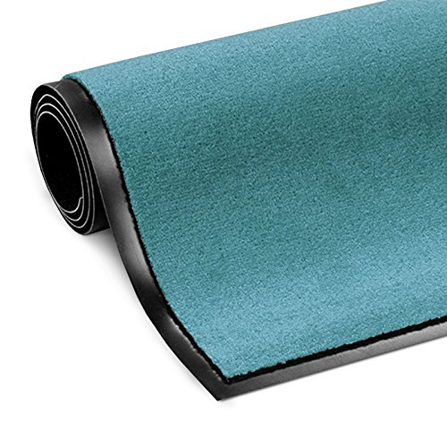 Floordirekt Schmutzfangmatte Monochrom | Fussmatte in 10 Größen & 8 Farben | Türmatte für innen & außen (60 x 180 cm, Türkis)