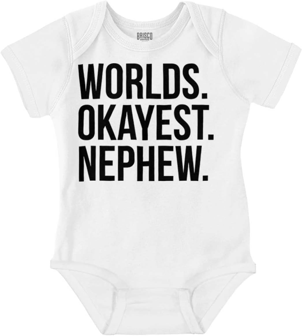 Brisco Brands Worlds Okayest Nephew Aunt Uncle Joke Baby Bodysuit Jumper Boys