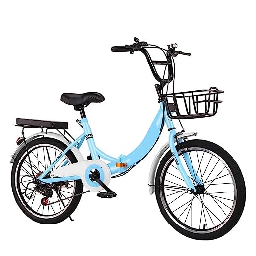 Bicicleta Plegable Bicicleta Plegable De 6 Velocidades para Adultos Bicicleta Plegable para IR Al Trabajo, Bicicletas Urbanas De Acero con Alto Contenido De Carbono para Adultos, Hombres, Mujeres