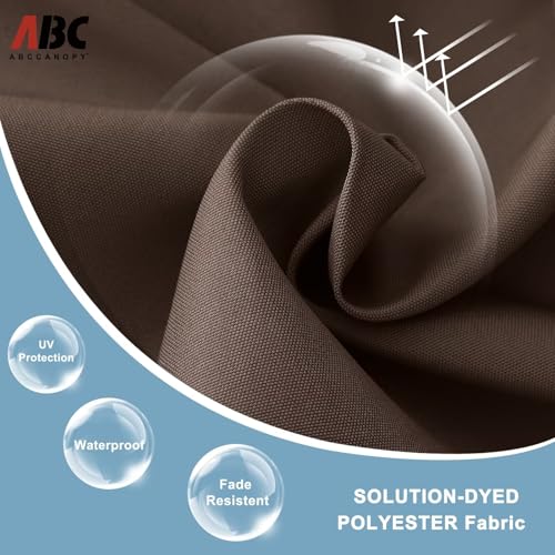 Image of ABCCANOPY Durable Solar Led Patio Umbrellas with 32LED Lights 11FT (Dark Brown)