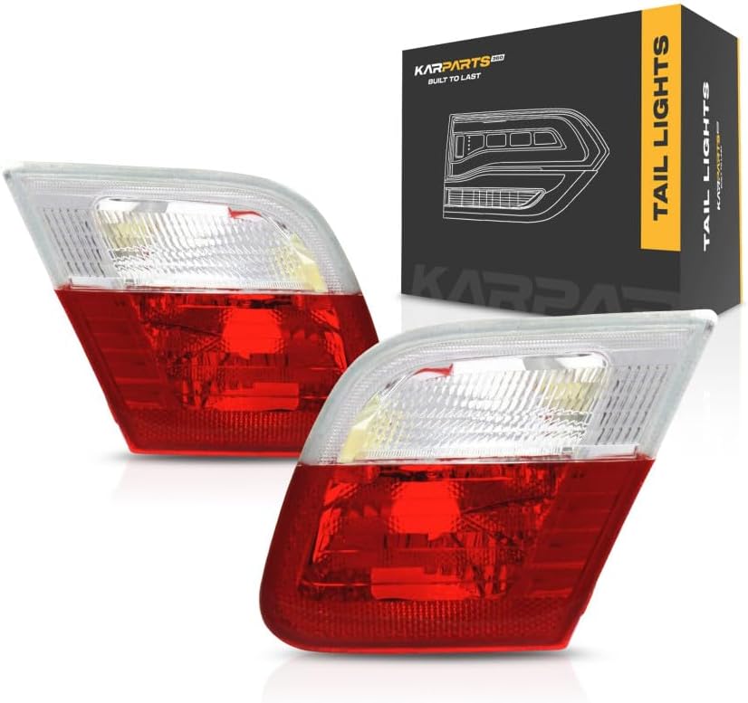 For BMW 325Ci/330Ci/M3 Tail Light 2001 2002 2003 Driver and Passenger Side Pair/Set | Inner | Clear & Red Lens | Convertible/Coupe | BM2882102, BM2883102 | 63218364727, 63218364728