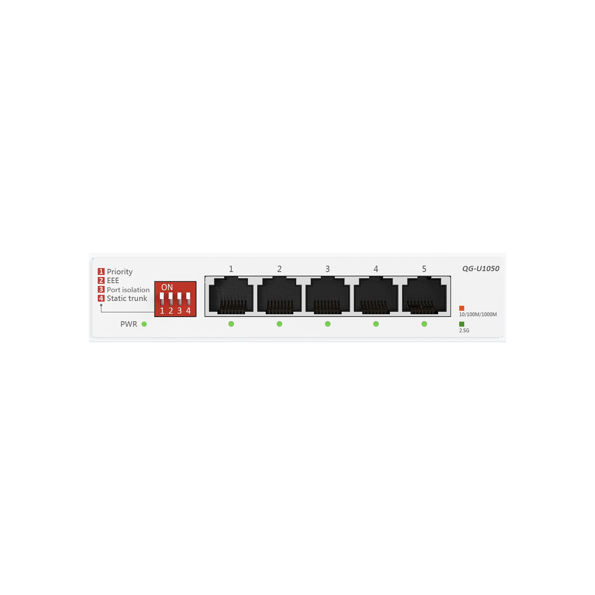 ASUS QG-U1050, commutateur Non géré 5 Ports 2,5 G, Prend en Charge 4 Modes intelligents, concentrateur réseau Domestique, répartiteur Ethernet de Bureau, Plug and Play, Installation Facile, Bureau