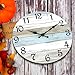 CHYLIN Wall Clock, Silent Non Ticking Battery Operated, Rustic Coastal Country Clock Decorative for Bathroom Kitchen Bedroom 8