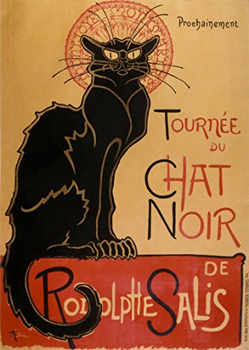 Le Chat Noir Poster by Théophile Alexandre Steinlen Black Cat Poster Iconic Graphic Design Poster French Art French Posters Living Room Art (30cm x 40cm)