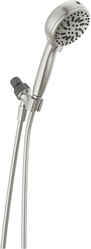 Delta Faucet ProClean Fırçalı Nikel Duş Başlığı, Elde Taşınabilir, Yüksek Basınçlı Püskürtmeli Duş Başlığı, El Duş Başlığı, 6 Püskürtme Ayarı, SpotShield Fırçalanmış Nikel 75740SN