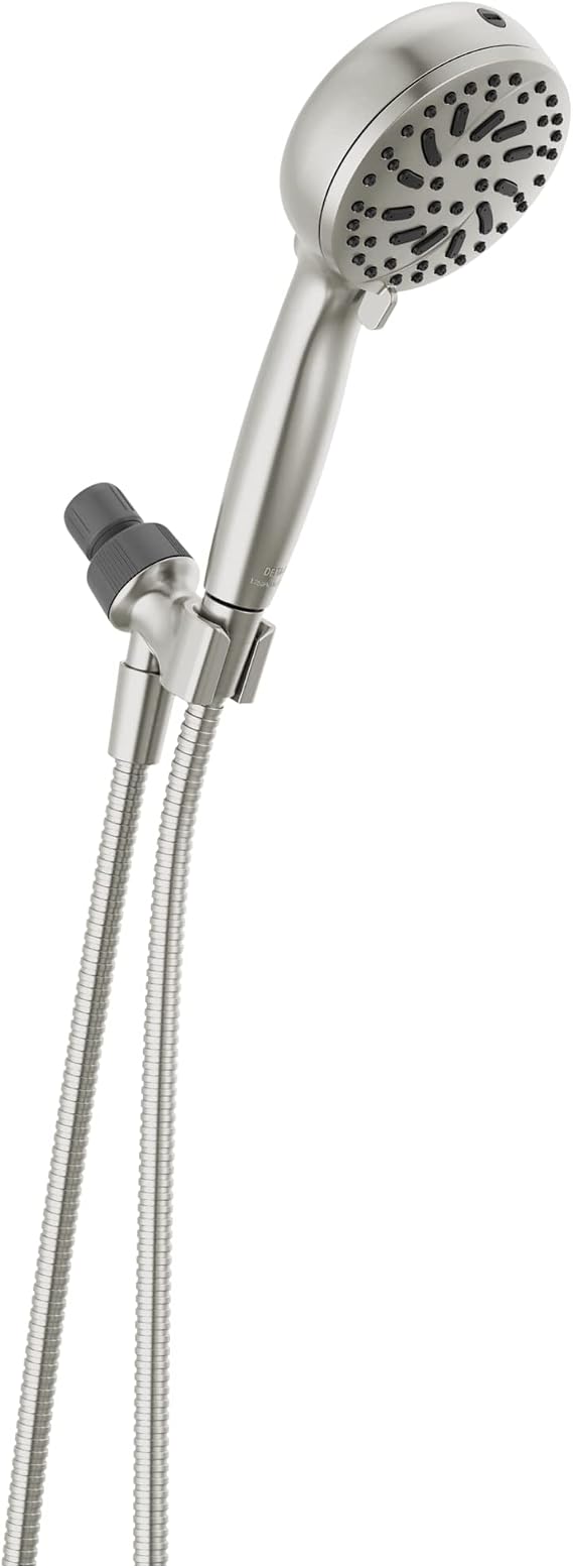 Delta Faucet ProClean Brushed Nickel Shower Head with Handheld, Showerhead with High Pressure Spray, Handheld Shower Head, 6 Spray Settings, SpotShield Brushed Nickel 75740SN