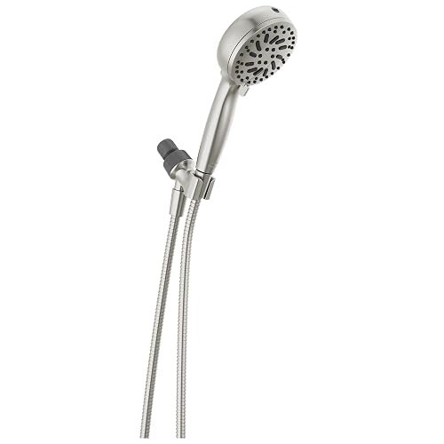 Delta Faucet ProClean Brushed Nickel Shower Head with Handheld, Showerhead with High Pressure Spray, Handheld Shower Head, 6 Spray Settings, SpotShield Brushed Nickel 75740SN