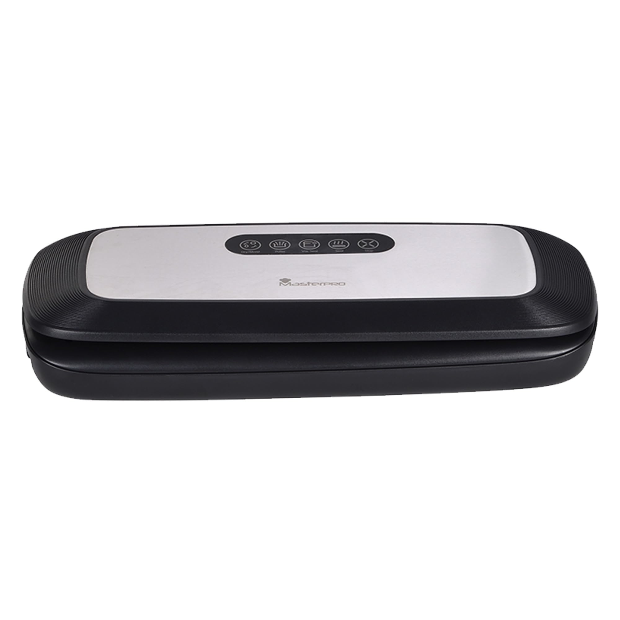 MasterPro Foodies | Macchina Sottovuoto da 130W| Macchina Sigillatrice di Sacchi a Vuoto con Pressione di Vuoto -60kpa | Sigillatrice con Copertura in Acciaio Inox | Schermo LED |Colore Nero e Metallo