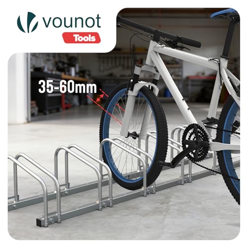 Image of VOUNOT Bike Stand Floor 6 Rack Bike Garage Bicycle Storage Parking Rack Cycle Organizer Locking Stand for Indoor Outdoor