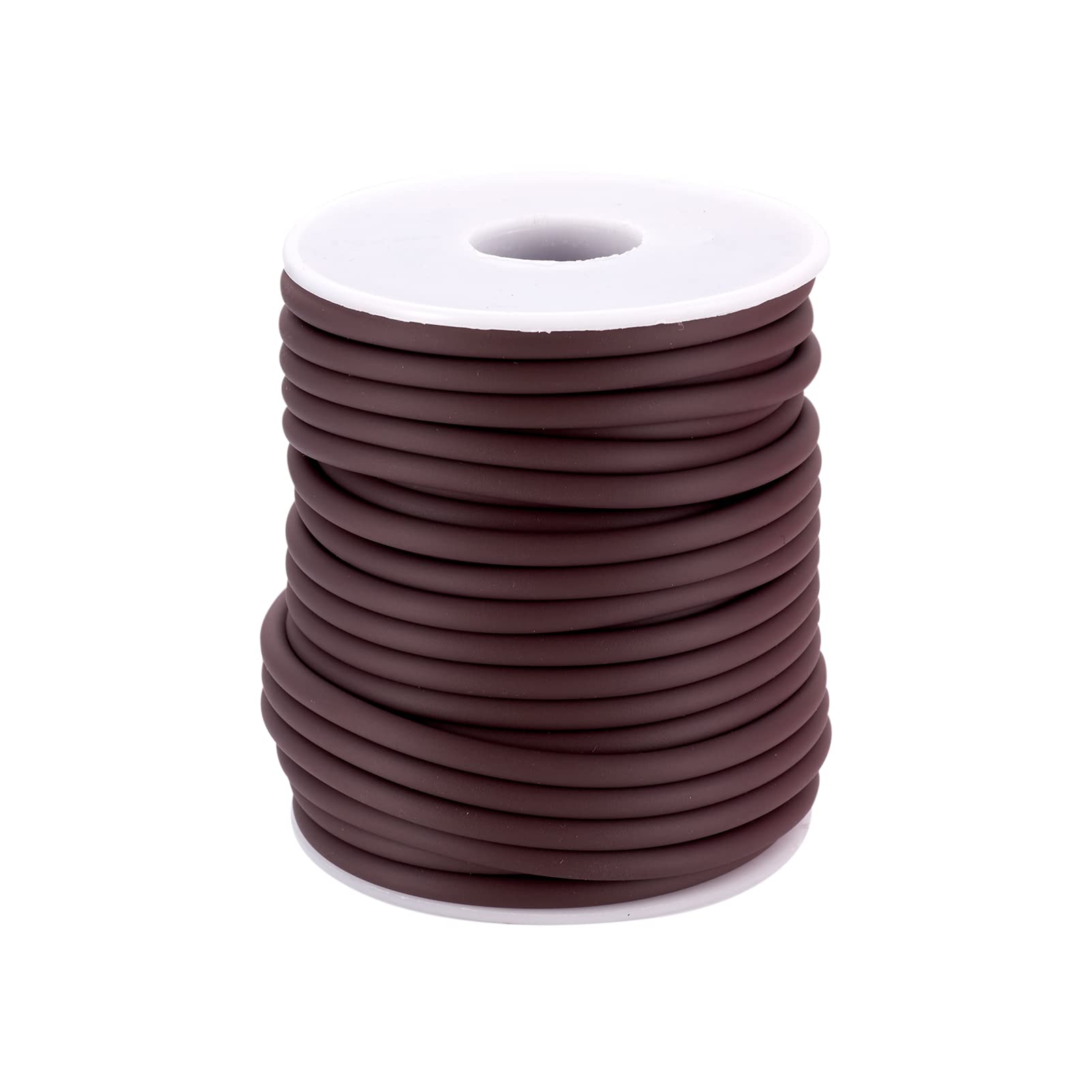 Cordon en caoutchouc creux 4mm Beadthoven pour création bijoux marron 15m