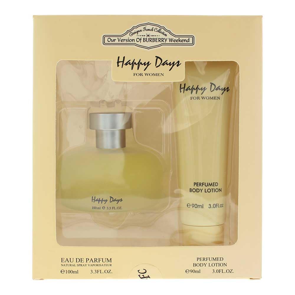 Designer French Collection Happy Days Eau de Parfum 100ml 2 Piece Gift Set