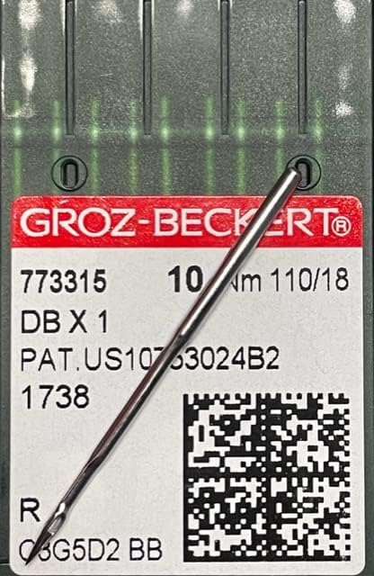 Needle It Up with Groz-Beckert Needle DBx1 / 16x257 / 16x231 / DLx1 / 1738 / Round Point - Size - 110/18 (100PK)