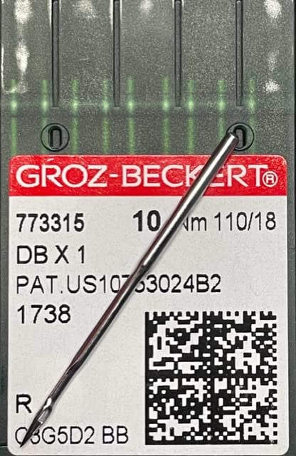 Needle It Up with Groz-Beckert Needle DBx1 / 16x257 / 16x231 / DLx1 / 1738 / Round Point - Size - 110/18 (100PK)
