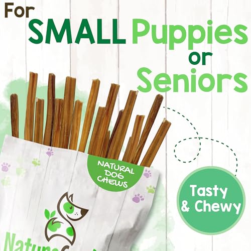 Image of Nature Gnaws Extra Thin Bully Sticks for Small Dogs 5-6 inch (50 Count) - Long Lasting for Light Chewers and Puppies - Natural Beef Dog Chew Bone