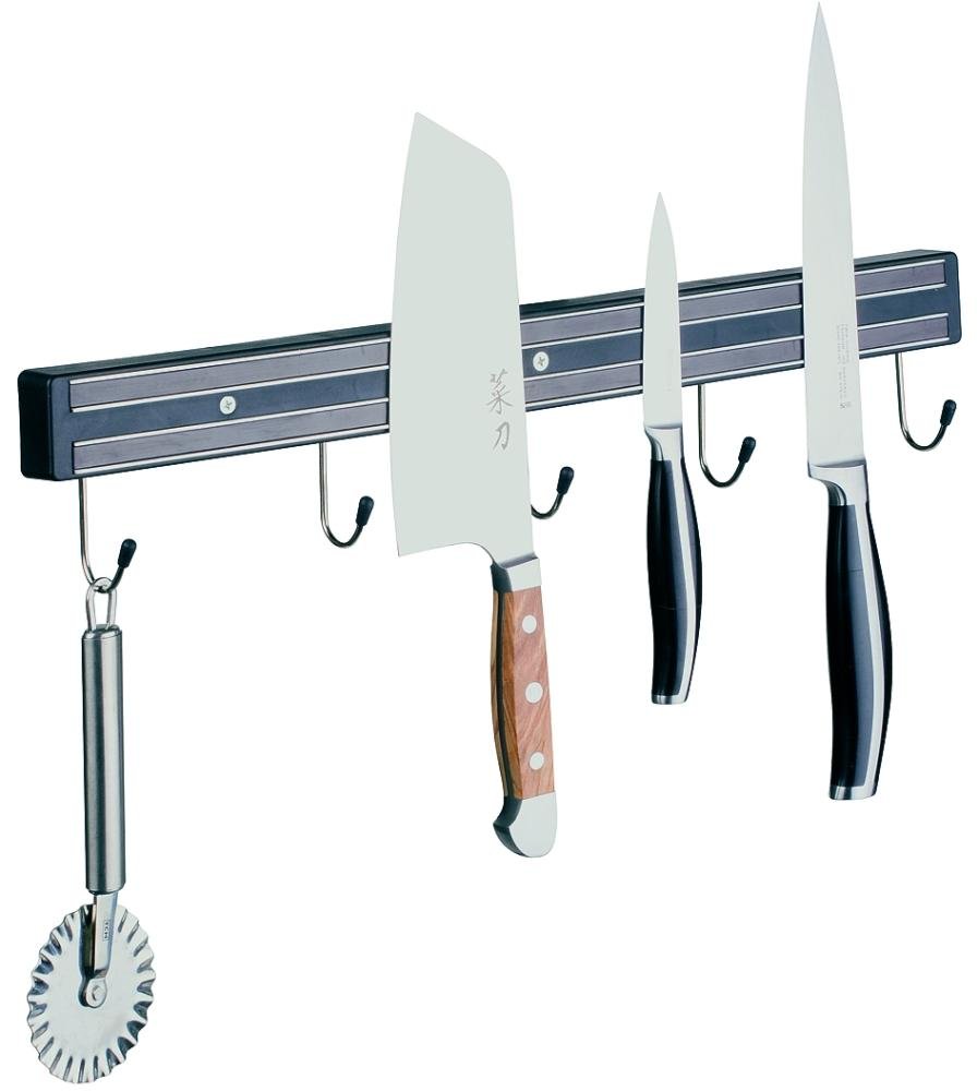 APS 88911 magnetyczny stojak na noże z 2 magnesami stojak i haczykami, 45 cm