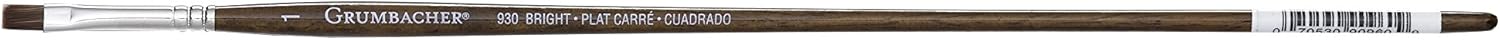 Grumbacher Degas Bright Oil and Acrylic Brush, Mixed Synthetic Bristles, Size 1 (930B1G)