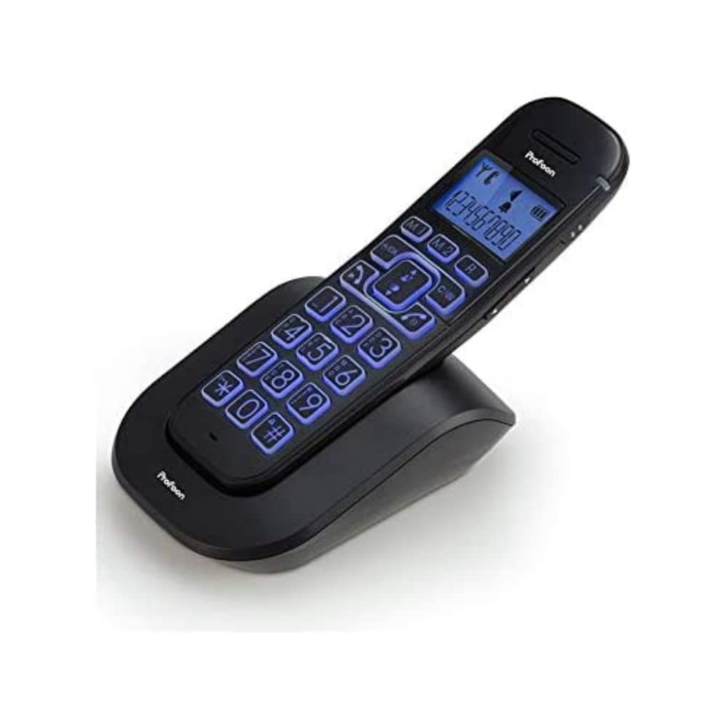 PDX-2808 cordless telephone - DECT telephone - senior telephone - large buttons - large display - loud conversation volume + 8dB - 100 hours standby - hearing aid compatible - black