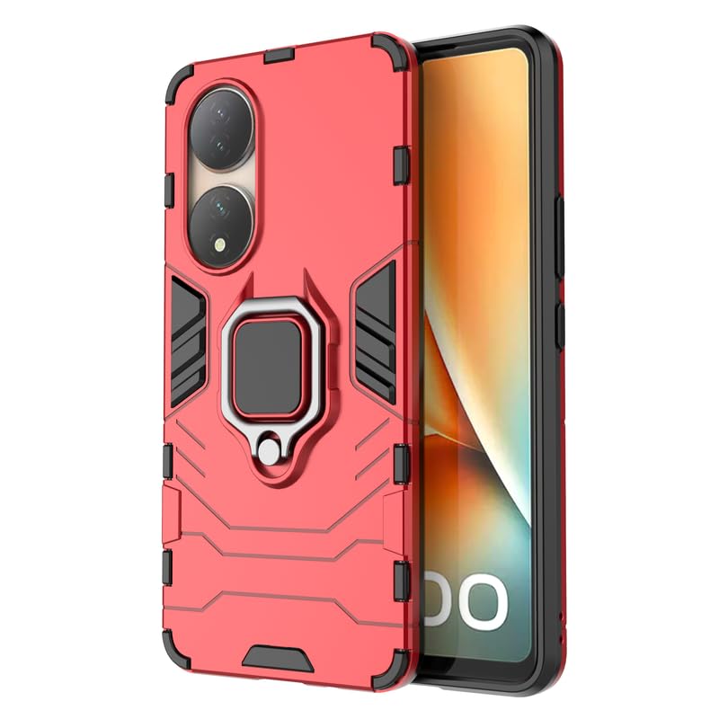 Cascov Desk Stand Tough Armor | Defender Case | Rotating Ring Holder | Military Grade Armor | Bumper Back Cover for Vivo Y100 / Vivo Y100a (Red) (B0CKZ5V33B) Amazon Price History, Amazon Price Tracker