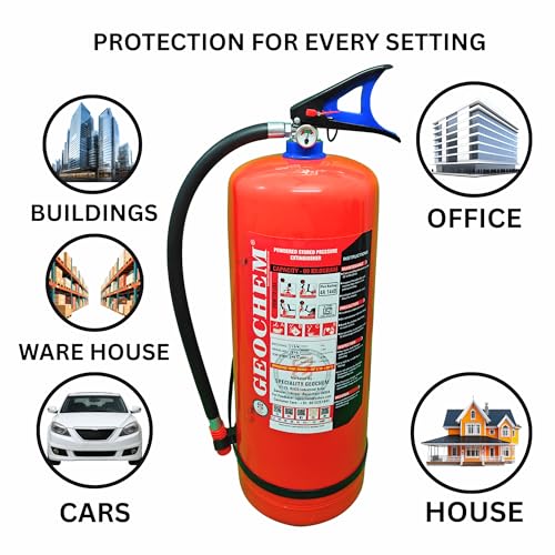 Image of ABC Multipurpose Dry Powder Fire Extinguisher - ISI Certified, Portable & Easy to Use - for Home, Office, Car, Shop, Kitchen - Fire Safety Equipment (9kg)