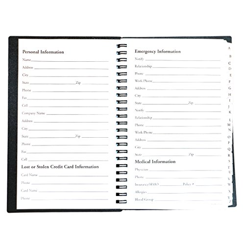 Large Print Telephone Address Book Black PlanAhead 628 Entries Brand