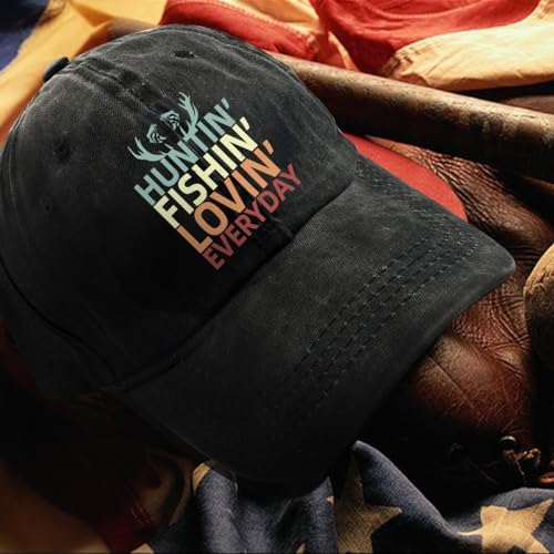 Image of Fishing Adjustable Cotton Baseball Cap, Funny Trucker Hat Gift for Men Women Grandpa Dad Fishing Lover Fisherman