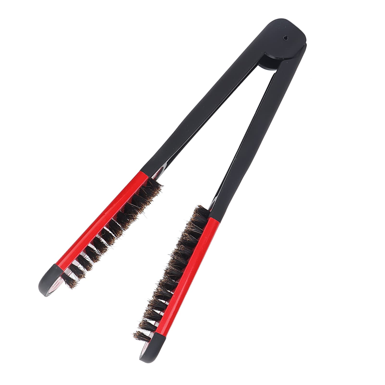 Straightening Comb, Professional Double Sided Beard Straightening Clamp Brush Brush for Smooth Beard Grooming (Red Black)