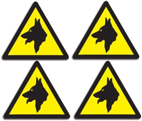 The Sticker Shop Warning Guard Dogs Security Mini Stickers - Set of 4