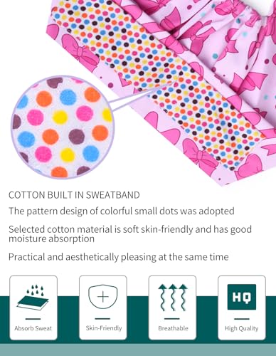 Image of Kousenpu Scrub Caps for Women, Adjustable Women's Surgical Cap with Buttons, Breathable Cute Design for Nurses and Doctors