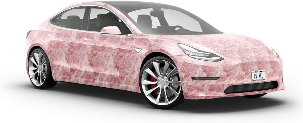 Rwraps Rojo Levante Red Marble Gloss Vinyl Film Wrap 59in x 27ft Vinyl Vehicle Car Film Sheet Roll