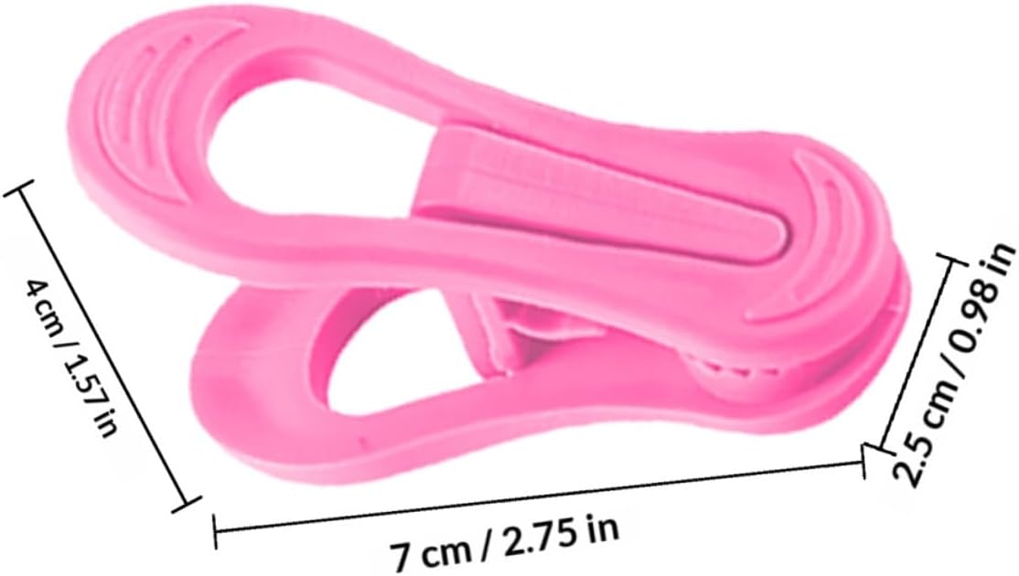 30 Pcs Plastic Clothes Pins Laundry Hanging Clips Quilt Holder Clamps Windproof Large Size 7x2.5cm Pink for Air-Drying Clothes Towels Travel Camping