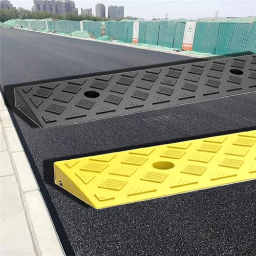 Rampa portátil para umbral de silla de ruedas, automóvil, scooter, entrada y escalón, de PE ligera antideslizante con elevación de 1 pulgada y tornillo de expansión (Amarillo) miniatura 3