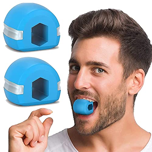 Avably Pack Of 2 Jawline Exerciser Jaw Face Tool Men And Women Double Chin Reducer for Women Face Fat Reducer Jaw Exerciser for Men Jawline Shaper Slim and Tone Your Face – Helps Reduce Stress And Craving- Free Jawline Rop Hanger For Neck