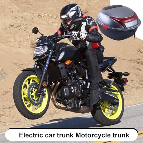 Trasera de Motocicleta con almacenamiento impermeable y base integrada para moto 6