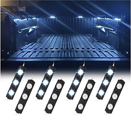 Led Bed Truck Lights,8 PCS 24 LEDs 12V Led Strip Lights for Pickup Car,White Rock Lighting Accessories Kits