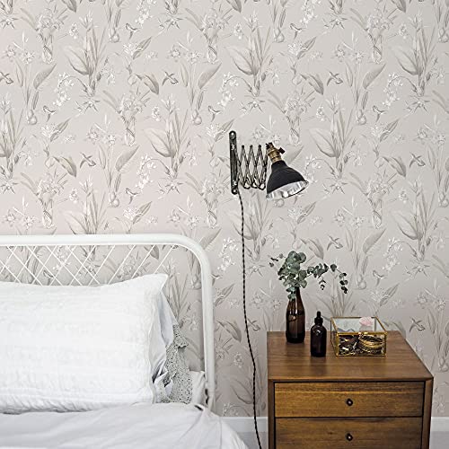 Galerie G78503 Secret Garden Cottage Botanical Wallpaper, Greige/Beige, 10m x 53cm - Image 2