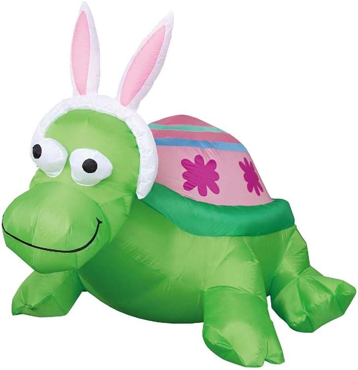 5' Air Blown Inflatable Easter Turtle w/Bunny Ears Yard Decoration Y622L