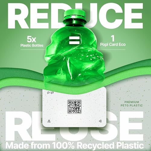 Image of Authentic Patented Popl Card (Avoid Fake Knockoffs) - Smart NFC Networking Card - Simply Tap to Exchange Contact Info, Capture Leads, & Manage Contacts (100% Recycled)