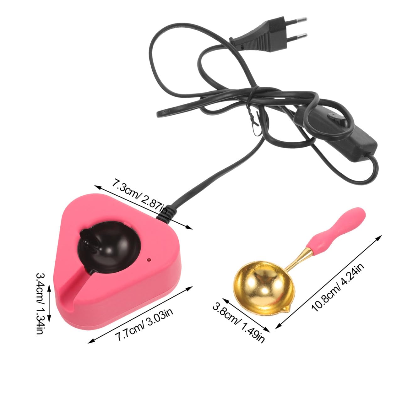Healifty Kit Cire À Cacheter avec Cuillère Chauffe-Cire Portable pour Faire Fondre La Prise UE pour Sceau De Loisirs Créatifs Invitations Et Cadeaux