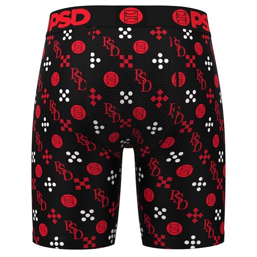 PSD Mens Boxer Briefs - Wf Lux Red, 7 Inch Inseam, Moisture-Wicking, 4-Way Stretch, Boxer Briefs for Men Pack4