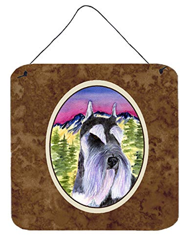 Caroline's Treasures SS8340DS66 Schnauzer Wall or Door Hanging Prints Aluminum Metal Sign Kitchen Wall Bar Bathroom Plaque Home Decor, 6x6, Multicolor