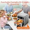 Friggitrice ad Aria 8L XXL | Airfryer Su/Giù Doppi Resistenza, Friggitrice Aria Visiva con Luce Integrata 12 Programmi 2150W Corpo in Metallo, Air Fryer con Ricettario Max 200°C Adatto All Familiare