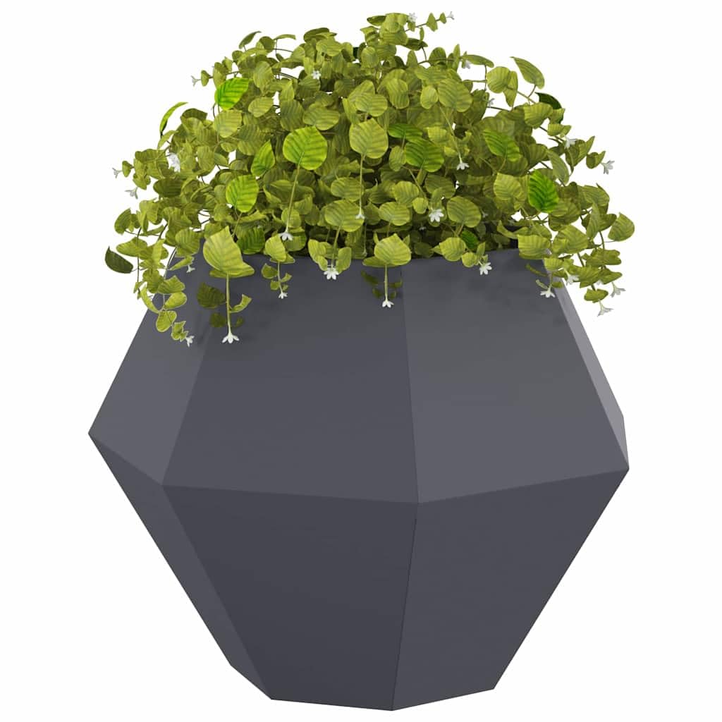 Fioriera da Giardino in Acciaio Antracite, Vaso Esterno 75x75x60 cm | Vasca rettangolare per piante e fiori, ideale per arredare il balcone, il patio o il terrazzo con stile moderno.