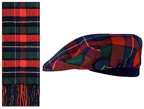 Ensemble Cadeau Écharpe et Béret Kilgour Modern Tartan en Laine pour Homme et Femme