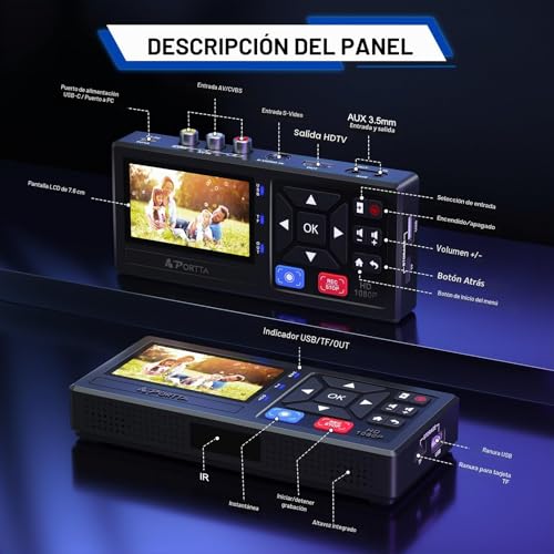Convertidor VHS a Digital RCA a HDMI para pasar cintas Hi8 y VCR 4