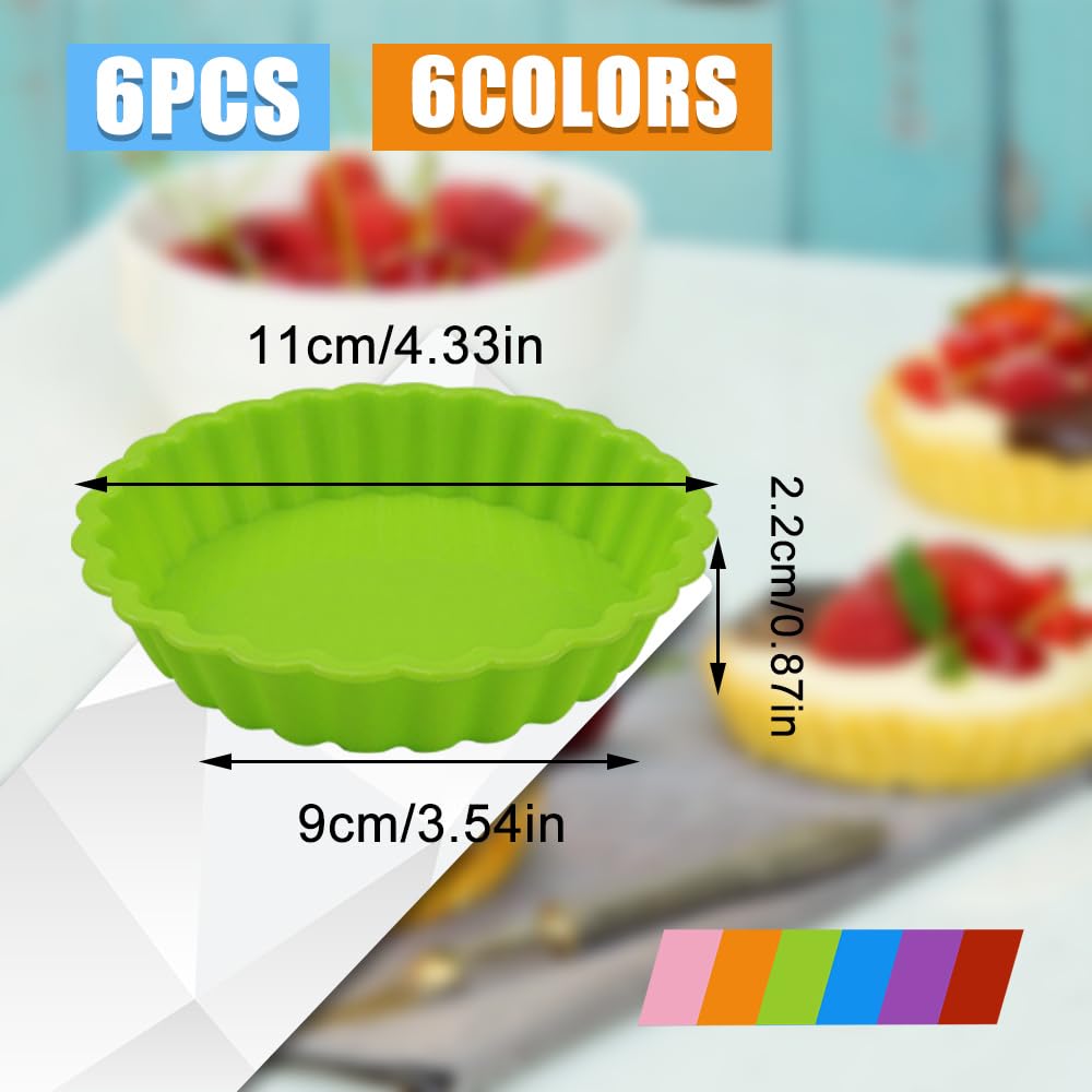 12 sztuk wielokrotnego użytku silikonowa forma do tarty 11 cm, nieprzywierająca silikonowa forma do tarty do ciast, foremka do ciast, silikonowa forma do ciasta Quiche tarta