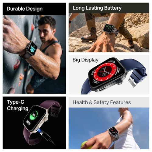 Image of boAt Storm Call 4 India's first Smartwatch with Type-C Charging,1.96 inch(4.97 cm) HD Display, Functional Crown, BT Calling, Sports Modes, Heart Rate, SpO2, Sleep & Stress Tracking, SOS, IP68(Steel Black)