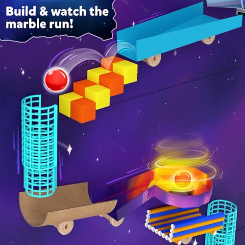 Image of Skillmatics Marble Run STEM Building & Construction Kit - 225+ Pieces | DIY Science, Art & Craft Activity, Build Space Tracks, Educational Toys Gifts for Kids Ages 8, 9, 10, 11, 12 & 13