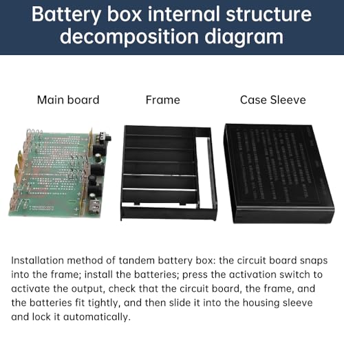 Image of diymore 18650 Battery Holder with Wire 18650 Battery Holder Case 5V /9V /12V Series DIY Battery Storage Box, Black Plastic Batteries Case for 18650 Battery