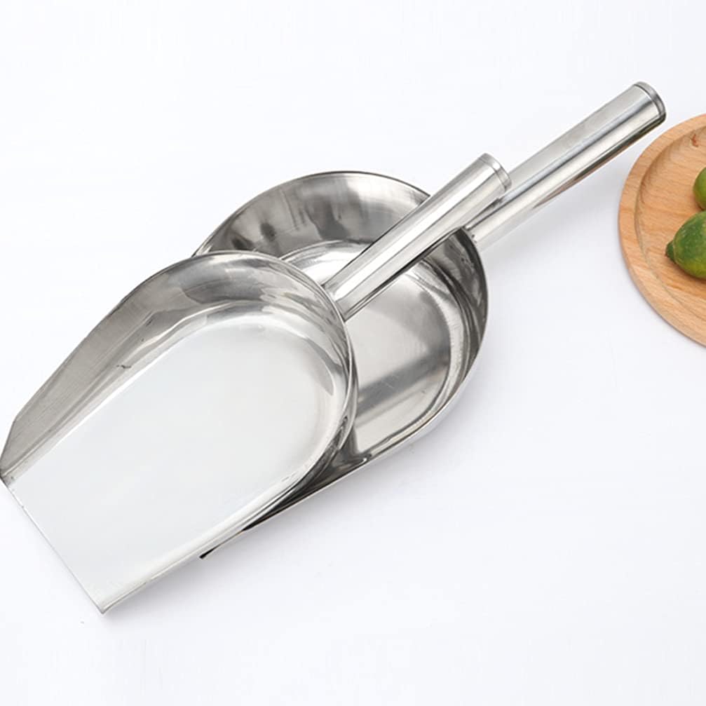 Stainless Steel Food Scoop with Flat Base, One Piece Molding image 2