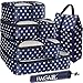 BAGAIL 4 Set Packing Cubes,Travel Luggage Packing Organizers with Laundry Bag Navy Dot